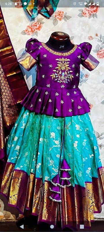 NEW LAUNCING KIDS LEHENGA CHOLI lichi silk Kids clothing manufacturer in Delhi